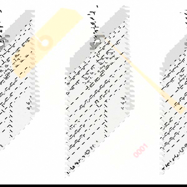 Blank Tag: 6-1/4'' High, Manila & White, Synthetic Paper